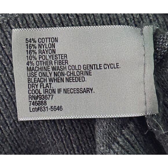 Worthington Gray & Metallic Silver 3/4 Tie Sleeve Sweater Large - Picture 6 of 6